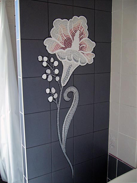 Décoration d'un mur de douche